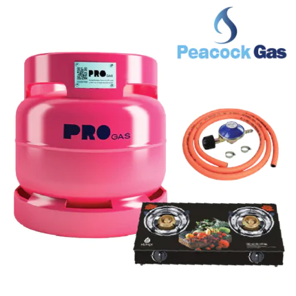 Progas 6kg cooking set - Progas 6kg cylinder with gas + 6kg Regulator+ Hosepipe + Cooker- peacock gas- gas refill and delivery in Nairobi Kenya