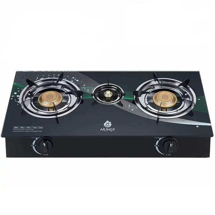 Nunix 3 burner table top cooker- glass top