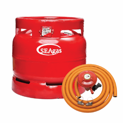 sea gas 6kg complete- Cylinder with gas + regulator + 2m hosepipe + 2 Safety clips delivery in langata, karen, mlolongo, syokimau, kilimani, lavington. westlands and parklands