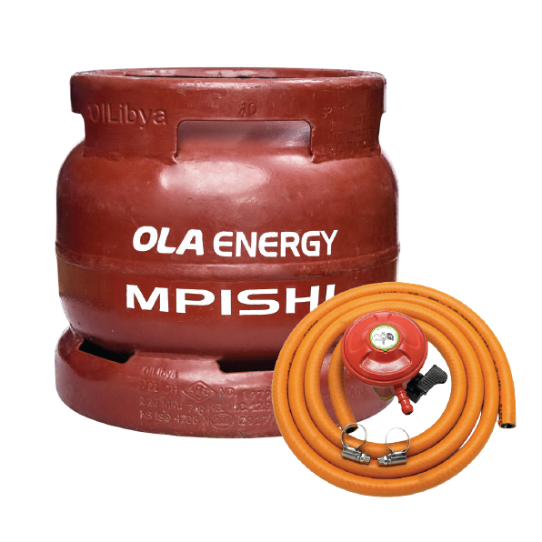ola mpishi 6kg complete- Cylinder with gas + regulator + 2m hosepipe + 2 Safety clips delivery in langata, karen, mlolongo, syokimau, kilimani, lavington. westlands and parklands